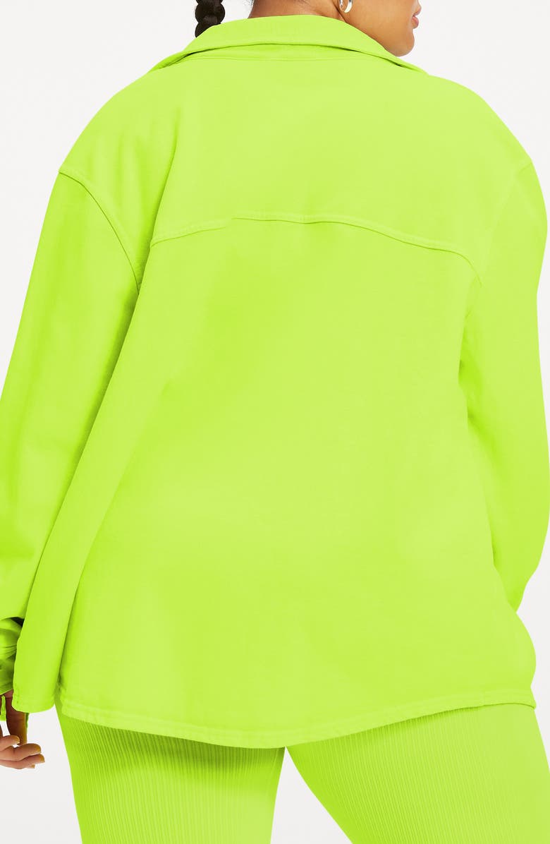 Good American Cotton Fleece Shacket, Alternate, color,