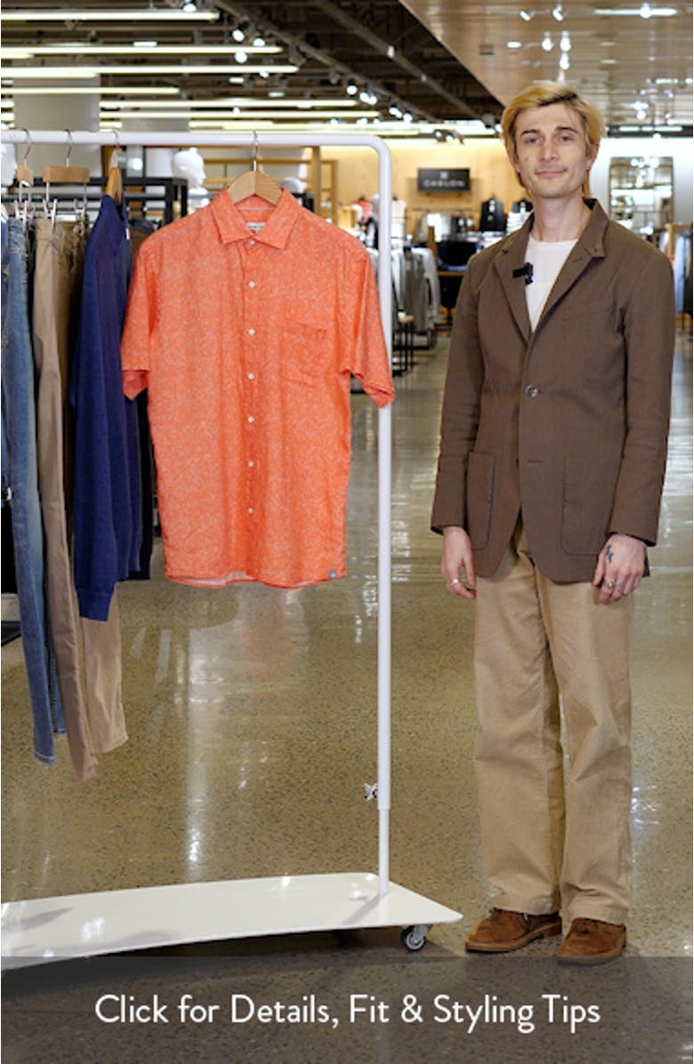 Volta Floral Short Sleeve Linen Button-Up Shirt, sales video thumbnail