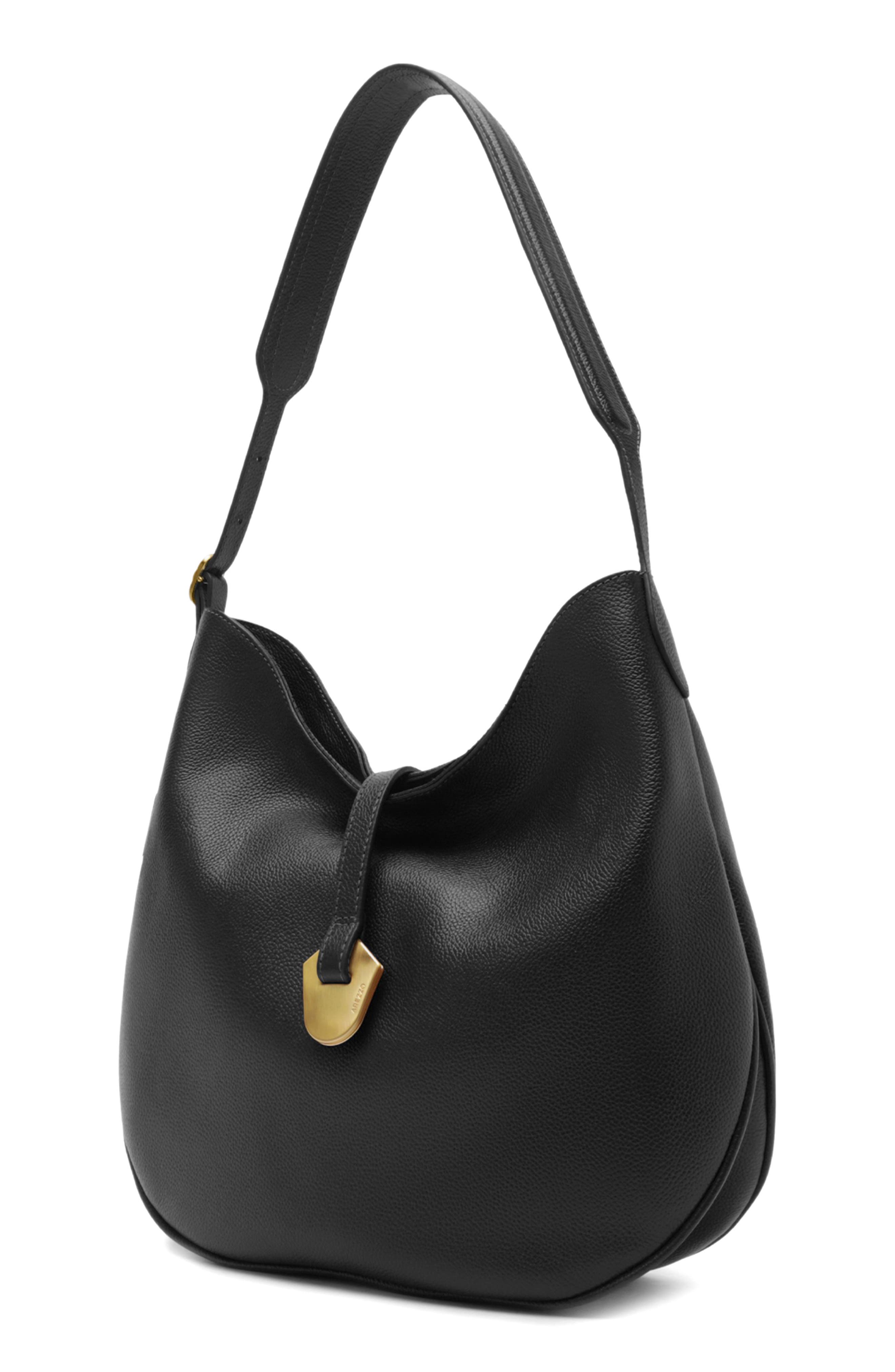 Large Sabrina Leather Hobo Bag, Alternate, color, BLACK