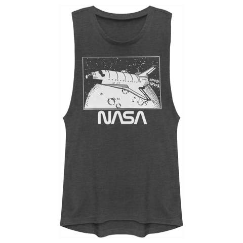 Junior's Vintage Shuttle Frame Festival Muscle Graphic T-Shirt