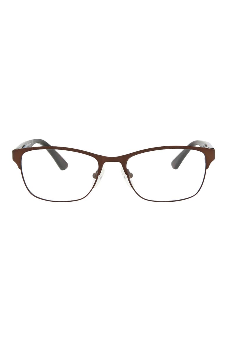 49mm Core Rectangle Optical Glasses, Main, color, BROWN AVANA TRANSPARENT