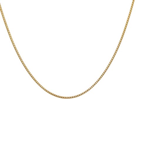 Sterling Silver Franco Necklace 18" 14K Yellow Gold Plated