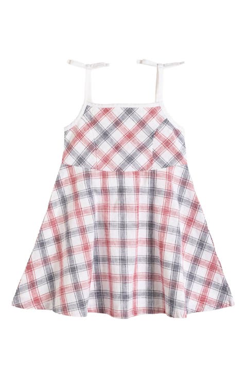 Girls' Sleeveless Bow Shoulder Simple Sundress, Kids