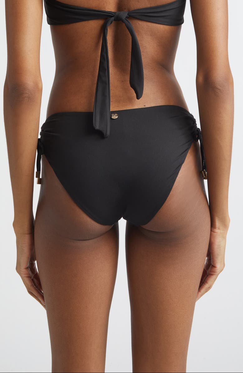 Max Mara Sandra Ruched Bikini Bottoms, Alternate, color, Black