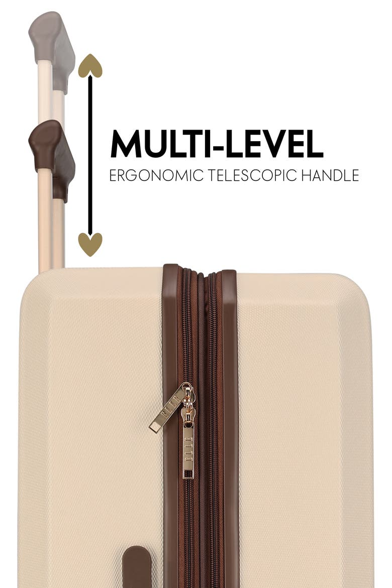 Luxe Journey 3 Piece Expandable Retro Spinner Luggage Set, Alternate, color, Champagne