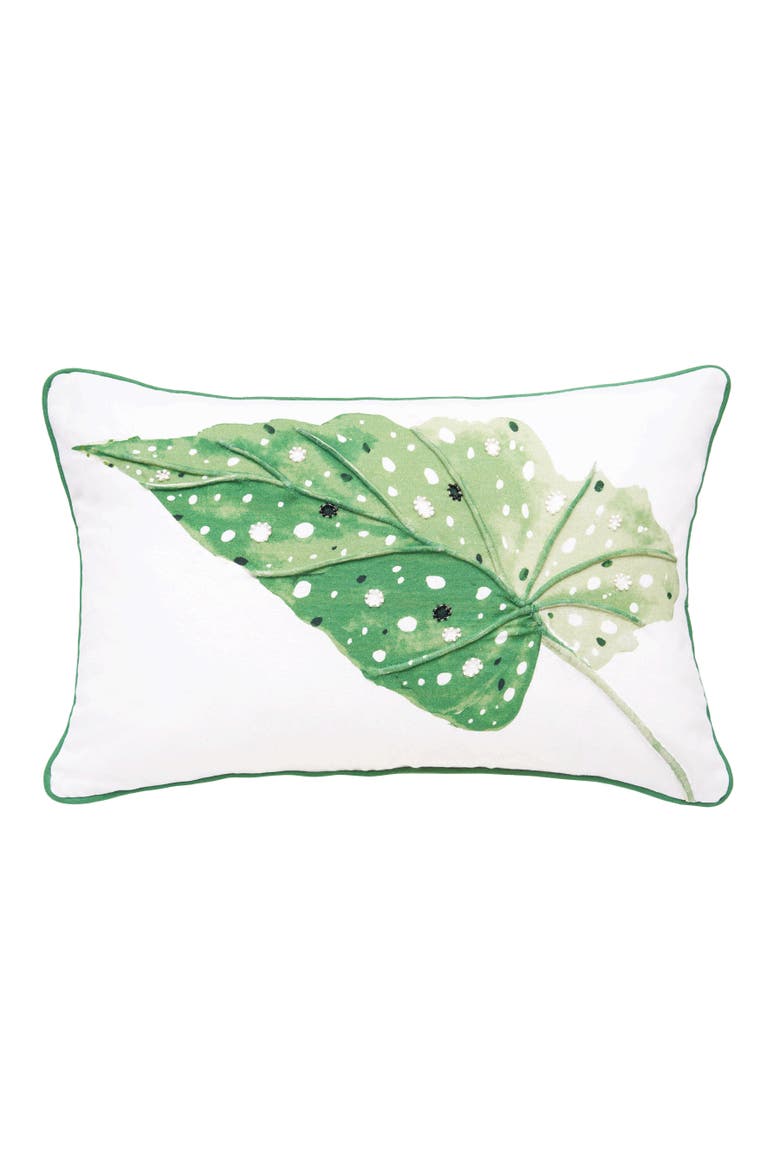 Begonia Leaf Throw Pillow, Main, color, Green
