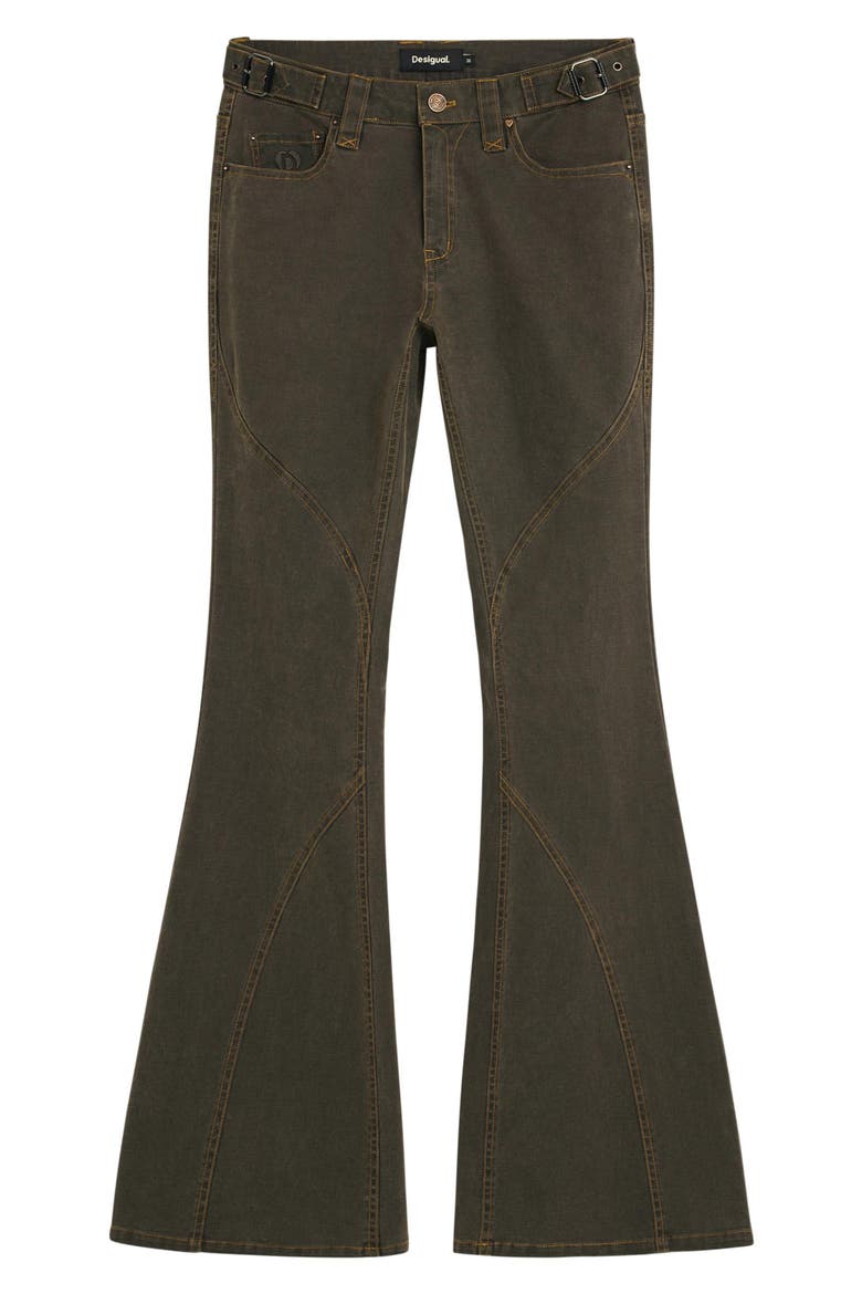 Low Rise Flare Jeans, Alternate, color, BROWN