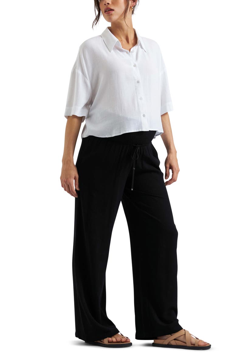 Ripe Maternity Farrah Crop Shirt, Alternate, color, White