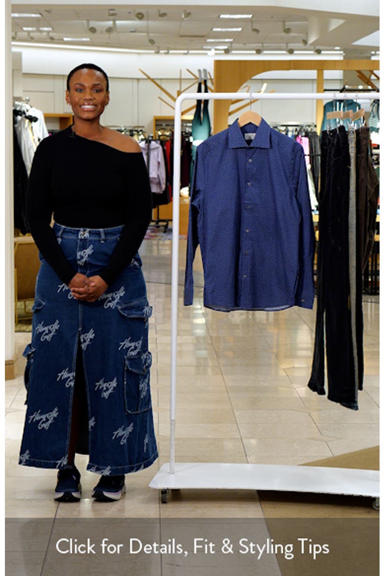 Geo Print Stretch Cotton Button-Up Shirt video