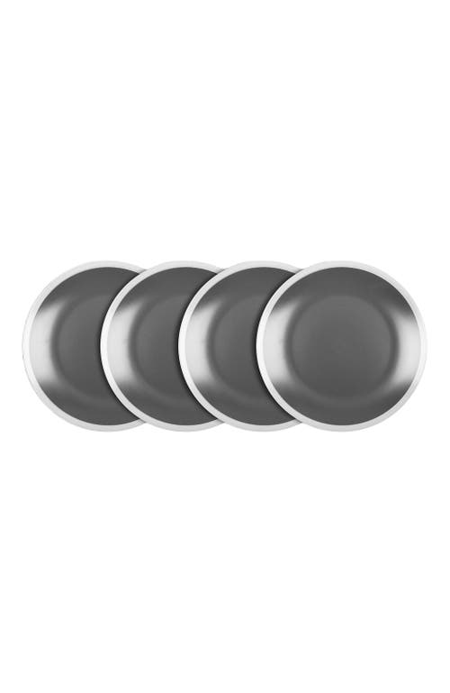 Stone Lain Serenity Stoneware 4-piece Dinner Plate Set In Gray