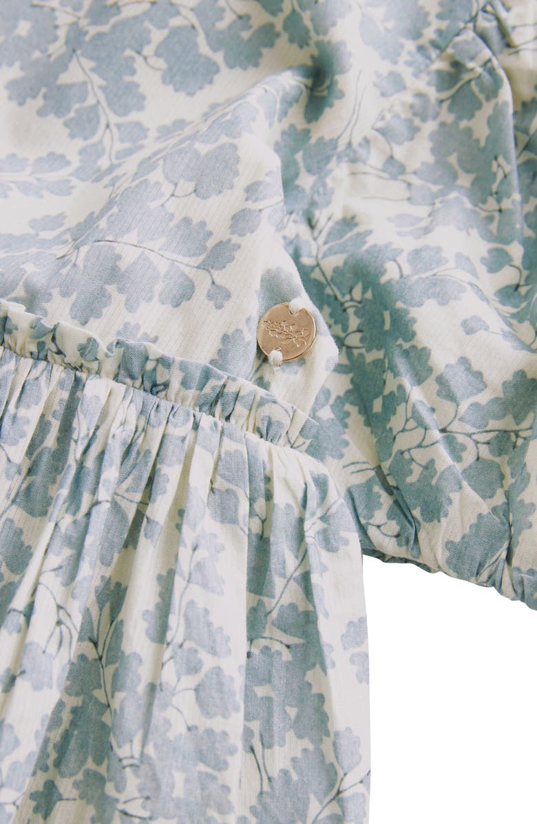 Laura Ashley Kids' Floral Tiered Puff Sleeve Cutout Cotton Dress, Alternate, color,