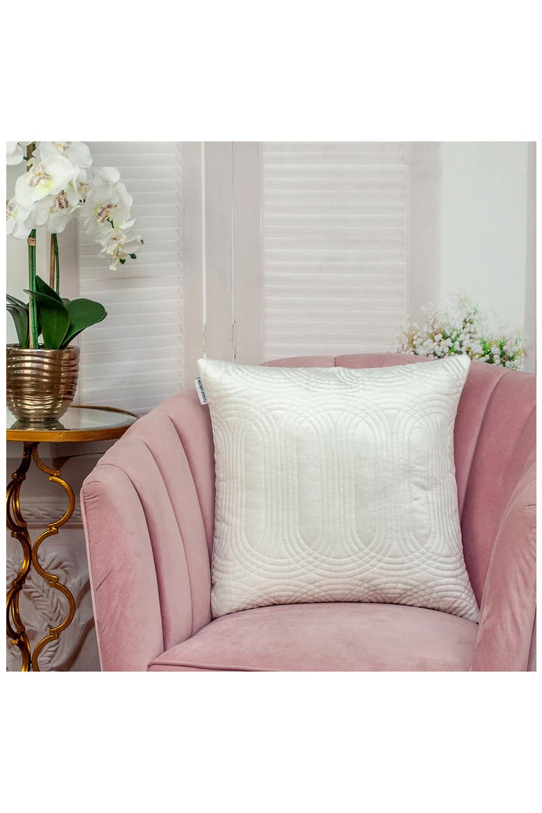 Iphis Topstitched Throw Pillow, Alternate, color, WHITE