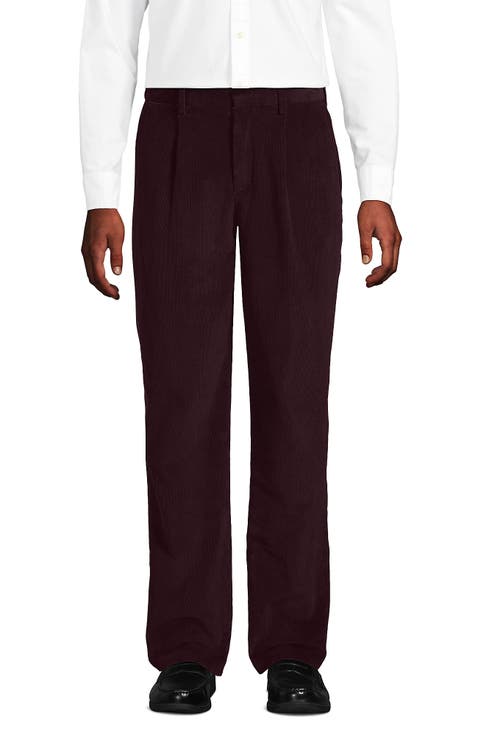 Corduroy Comfort Waist Classic Fit Pleated Front Pant