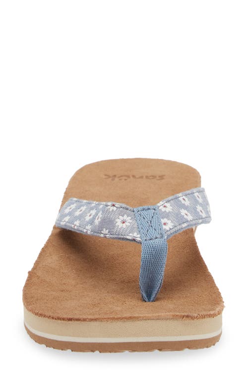 Sanuk Happy Placer Daisy Flip Flop In White