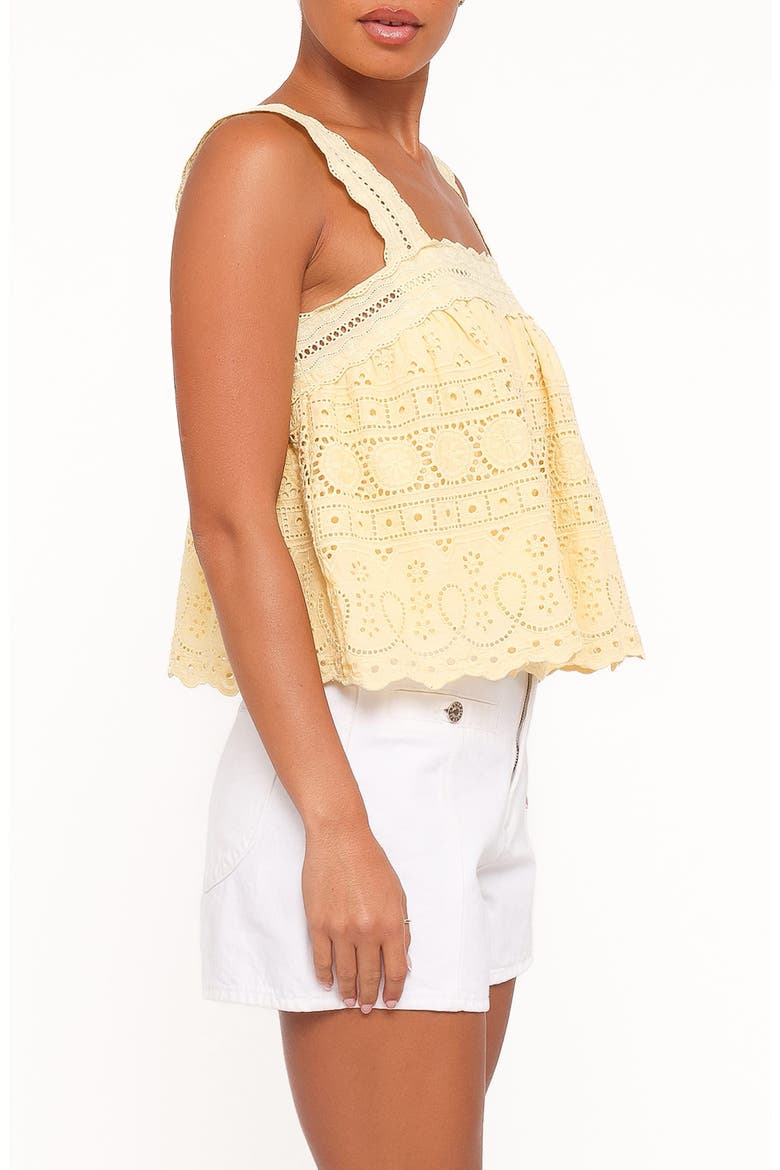 Aideen Sleeveless Eyelet Top, Alternate, color, PALE YELLOW