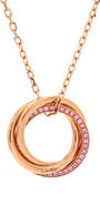 Pre-Owned Cartier Trinity Pendant Necklace 18K Rose Gold with Pave Pink Sapphires