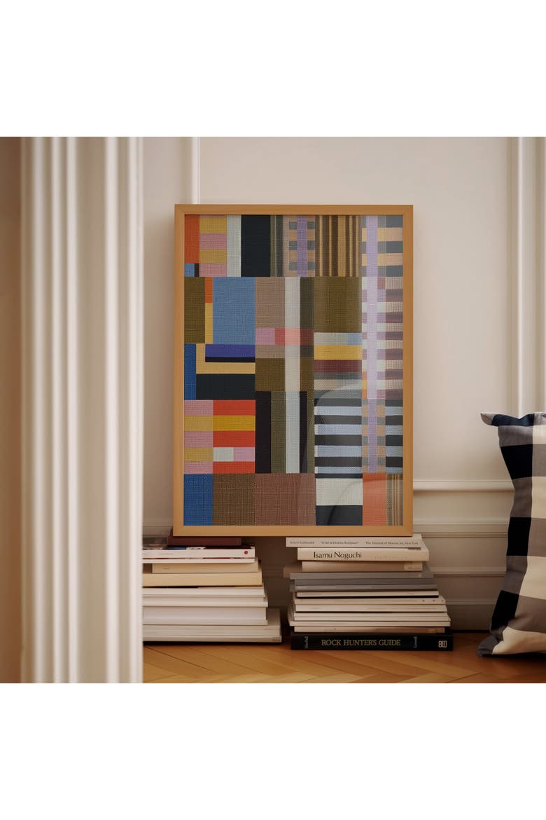 Woven Perspectives No. 02 Geometric Abstract Art Print, Alternate, color, White Frame - 30x40