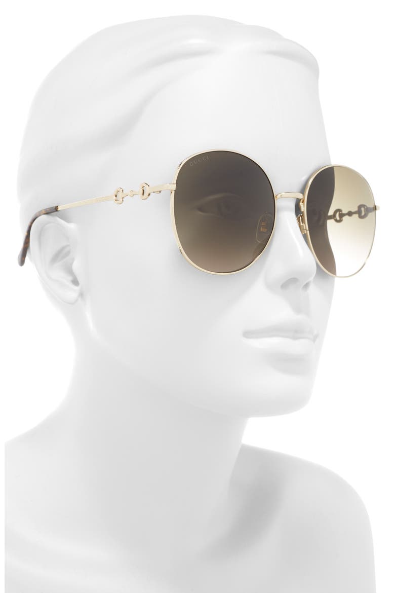 59mm Round Sunglasses, Alternate, color, GOLD GOLD BROWN