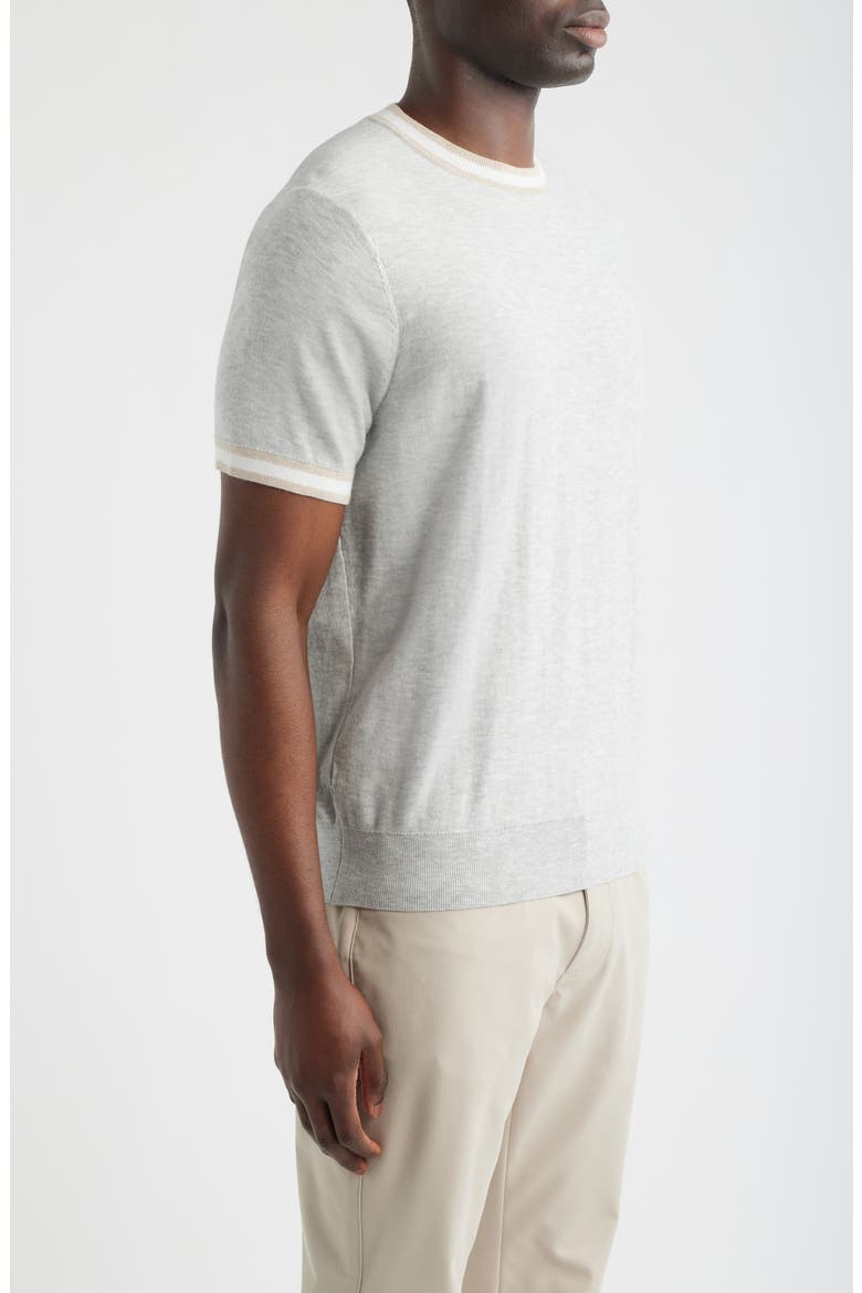 Short Sleeve Reverse Jersey Sweater, Alternate, color, SILVER
