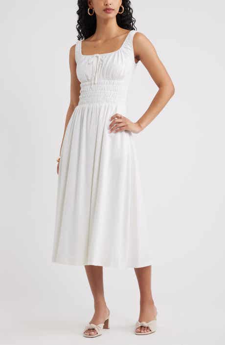 Smocked Waist Midi Dress