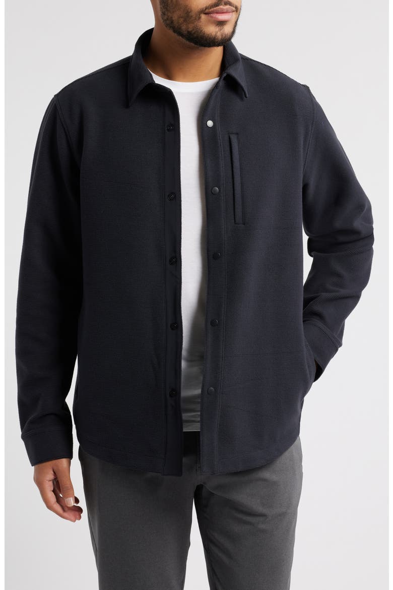 Trek Brushed Ottoman Shirt Jacket, Main, color, BLACK