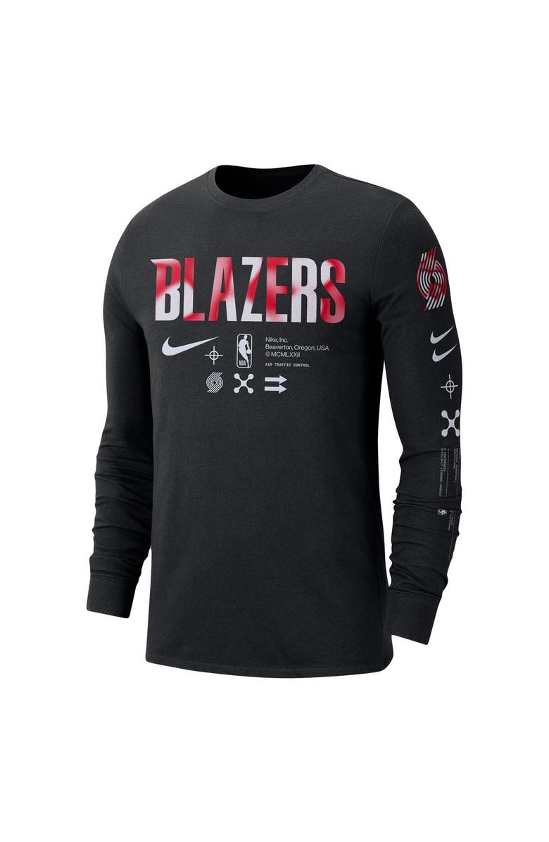 Nike Men's Nike Black Portland Trail Blazers Essential Air Traffic Control Long Sleeve T-Shirt, Alternate, color,