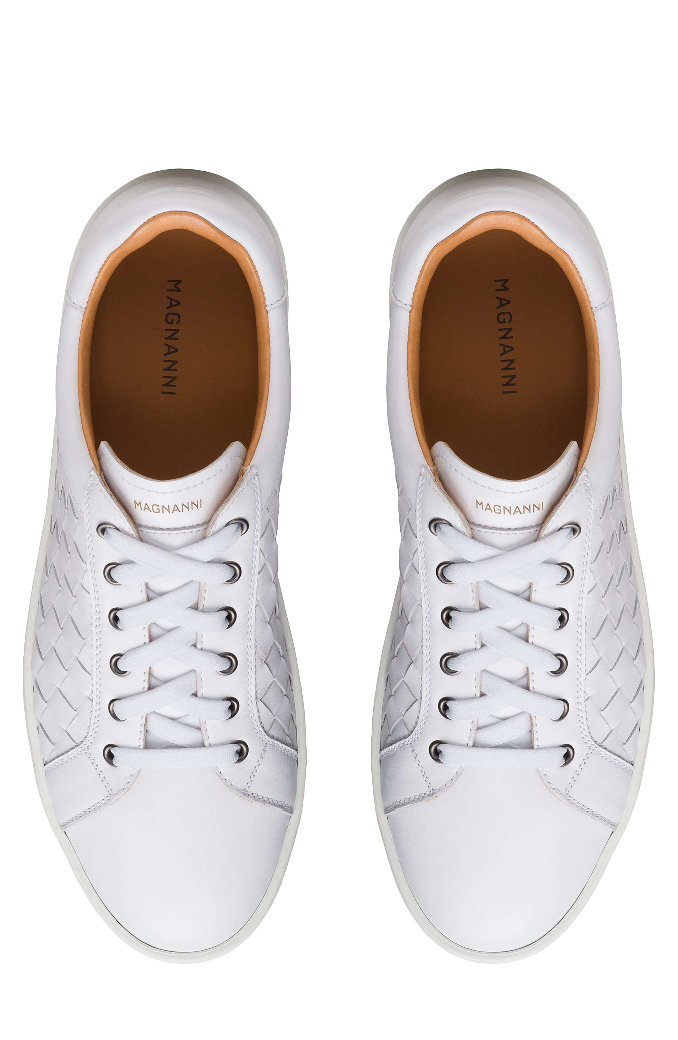 Cote Lo Woven Leather Sneaker, Alternate, color, WHITE