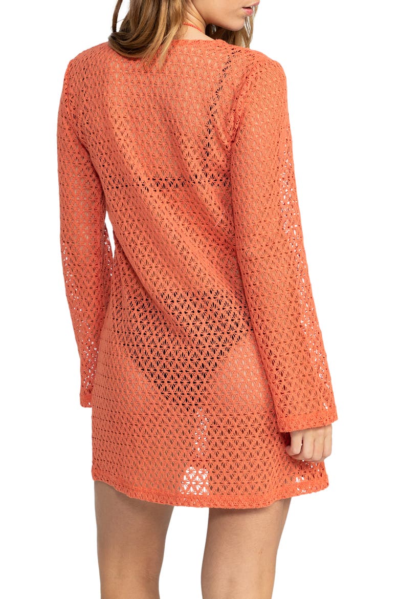 Love Coastline Open Stitch Cover-Up Dress, Alternate, color, APRICOT BRANDY