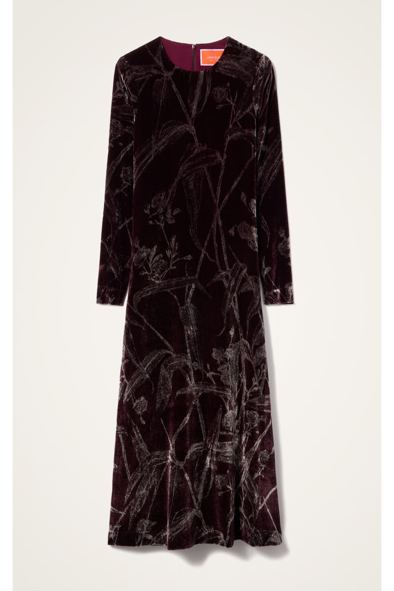 Long Sleeve Swing Dress, Alternate, color, Bamboo Burgundy