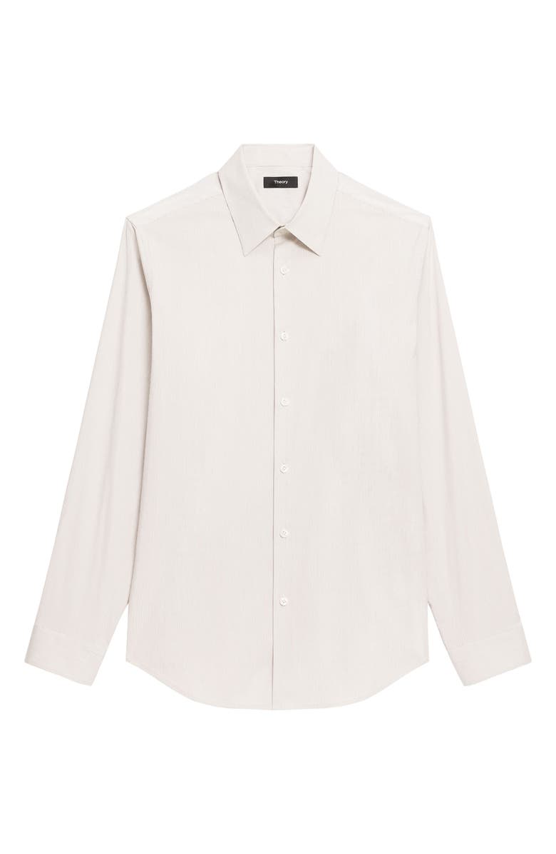 Theory Sylvian Pinstripe Stretch Cotton & Nylon Button-Up Shirt, Alternate, color, Feather Multi - 2If