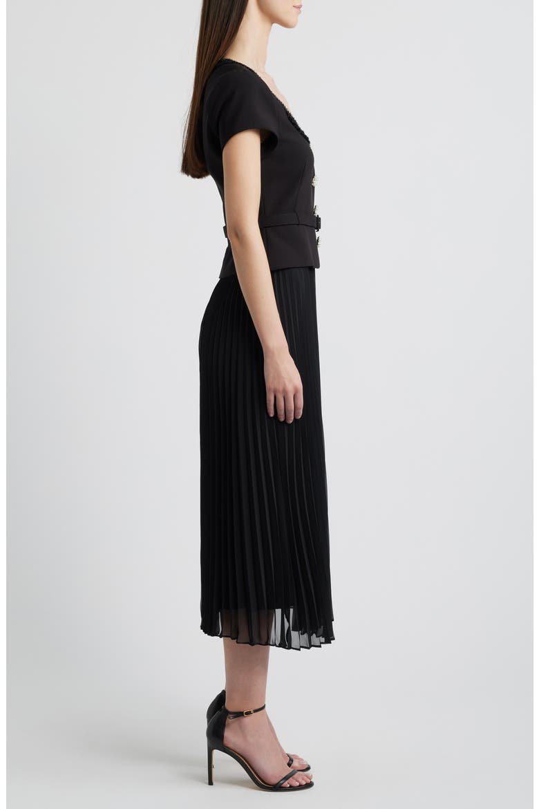 Christine Midi Dress, Alternate, color, BLACK