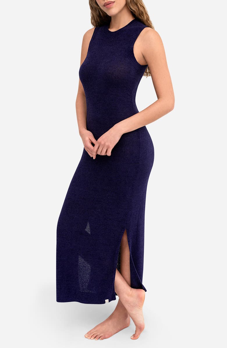 Sunday Citizen Knit Slit Hem NIghtgown, Alternate, color, Maritime Blue