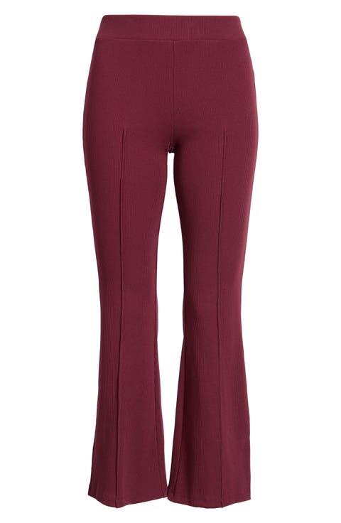 Rib Knit Kick Flare Pants
