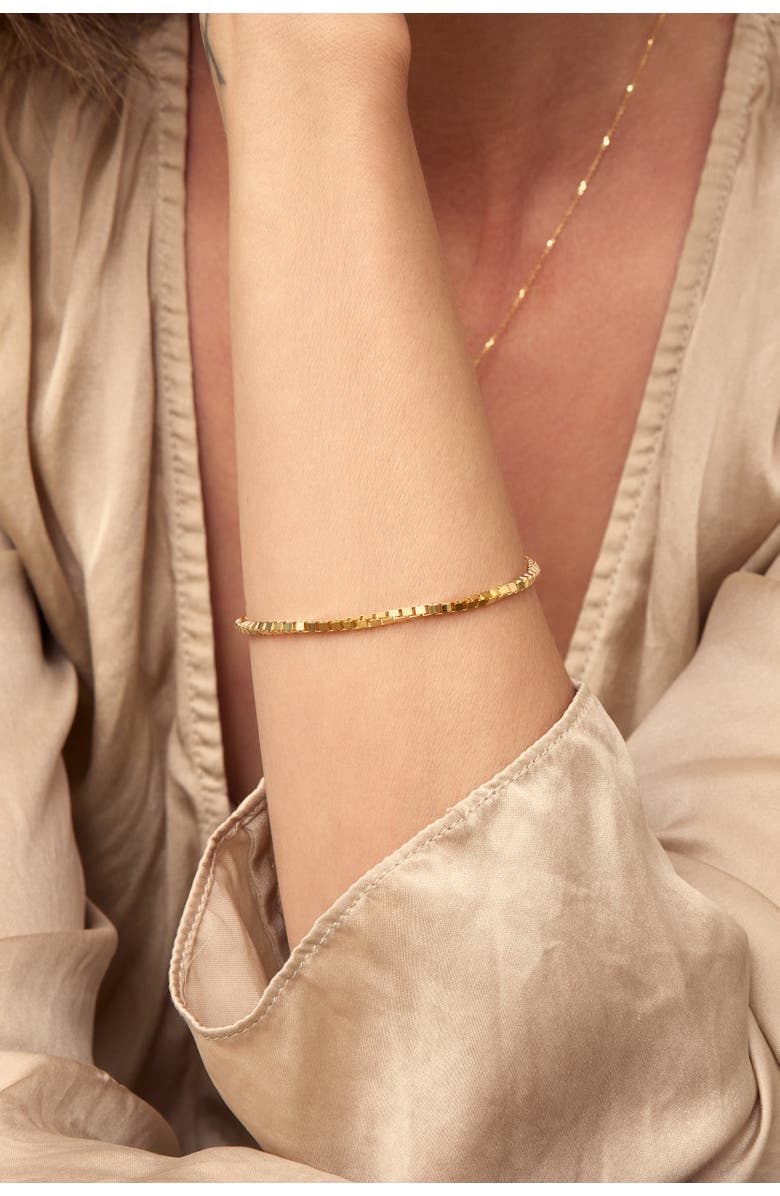 Oradina 14K Gold Bodega Box Bracelet, Alternate, color, Yellow Gold