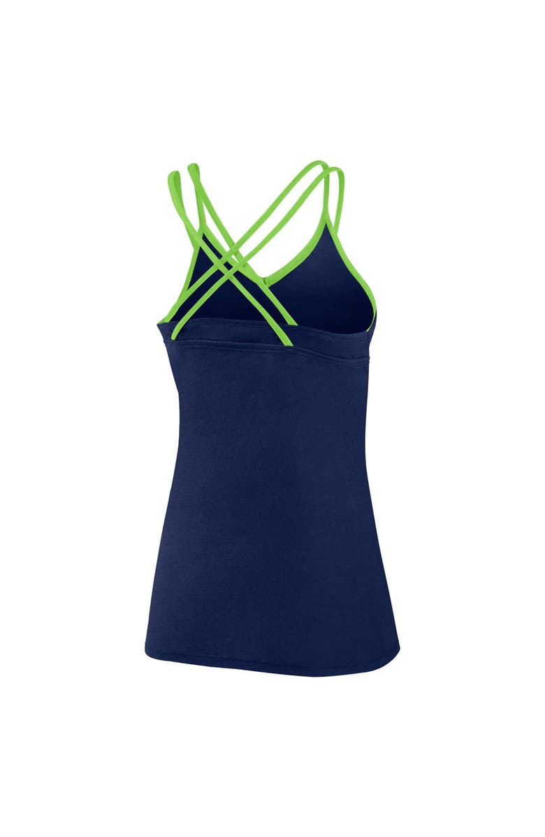 FANATICS Women's Fanatics Branded College Navy Seattle Seahawks Go For It Strappy Crossback Tank Top, Alternate, color, 