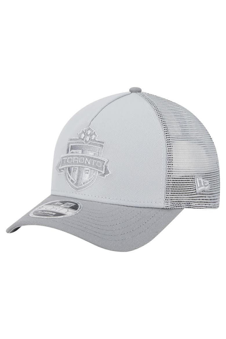 Men's New Era Gray Toronto FC Color Pack 9FORTY M-Crown A-Frame Adjustable Trucker Hat, Main, color, Gray
