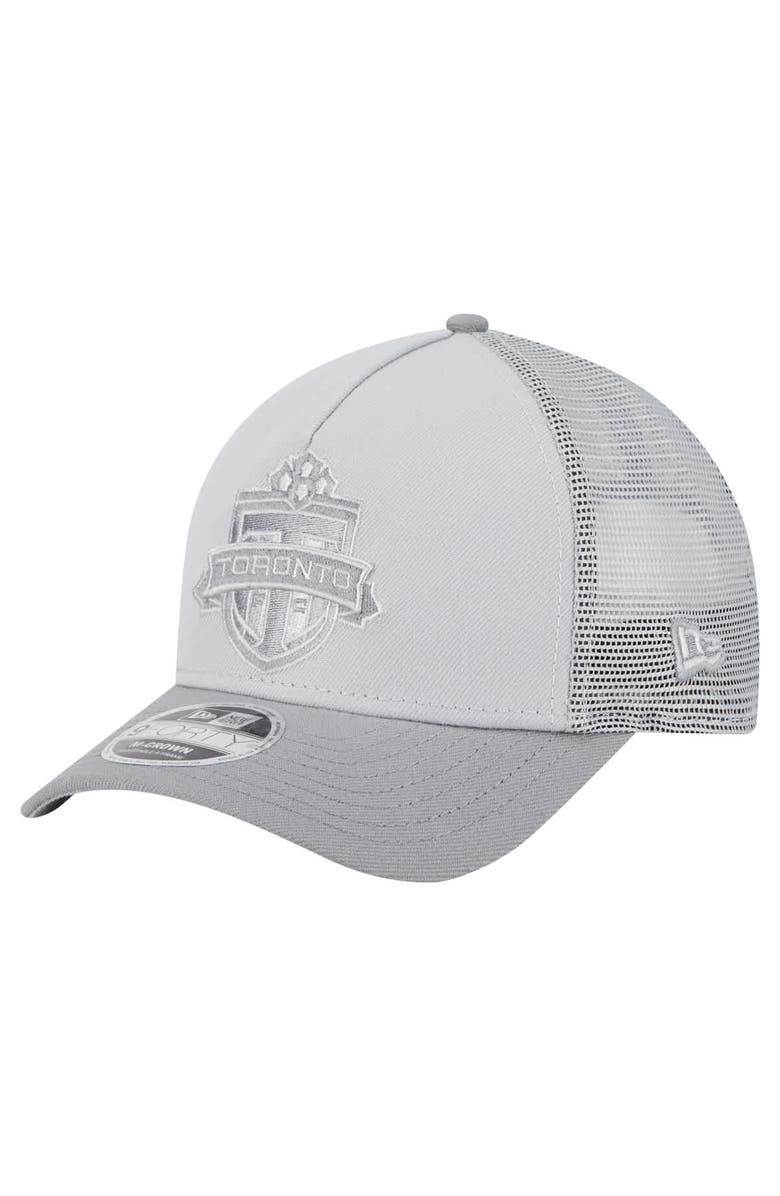 New Era Men's New Era Gray Toronto FC Color Pack 9FORTY M-Crown A-Frame Adjustable Trucker Hat, Main, color, Gray