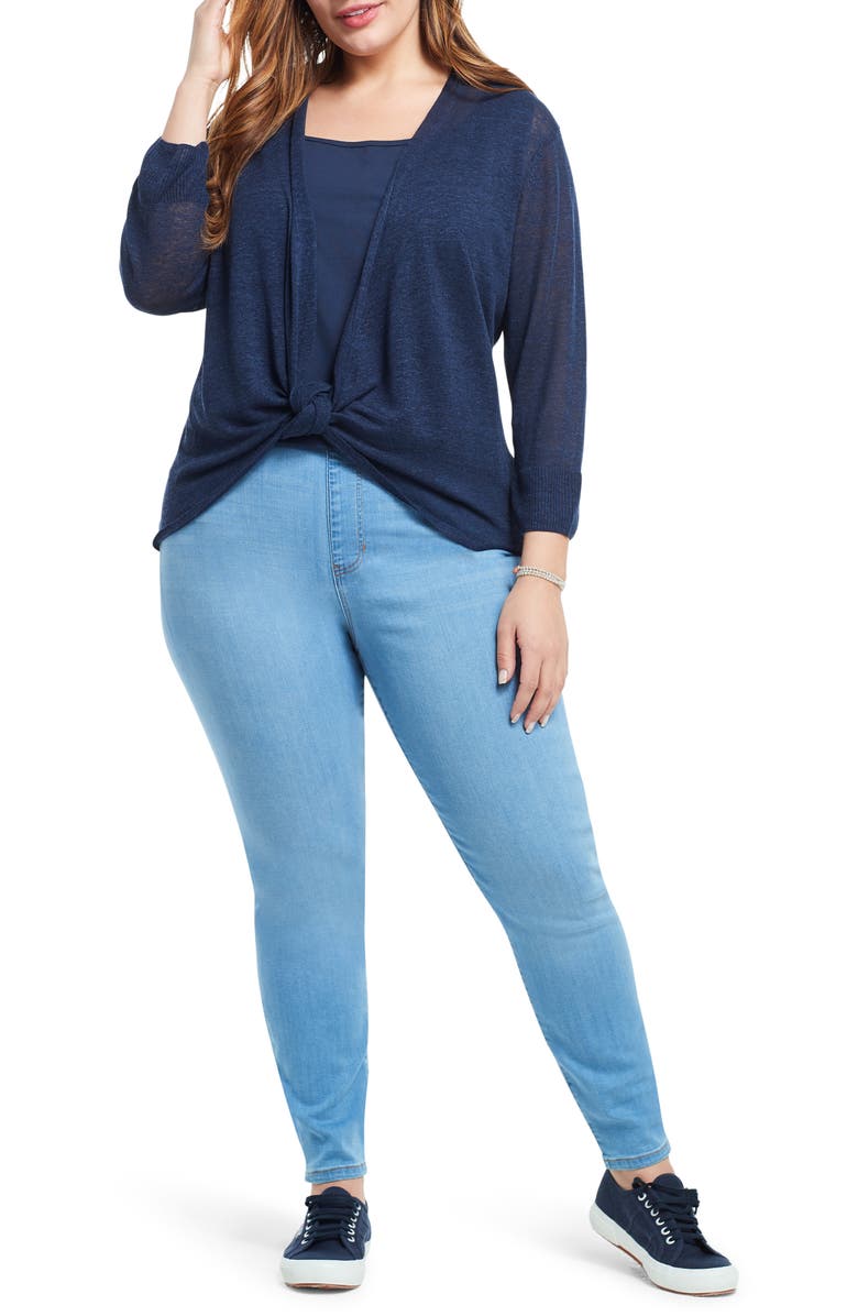 NIC+ZOE '4-Way' Three Quarter Sleeve Convertible Cardigan, Alternate, color, Dark Indigo