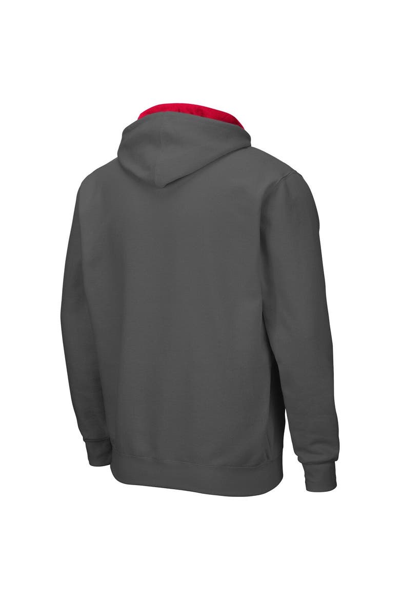 Men's Colosseum Charcoal NC State Wolfpack Arch & Logo 3.0 Full-Zip Hoodie, Alternate, color, Charcoal