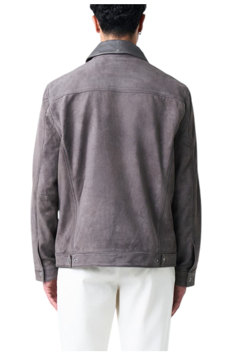 Velez Aron Suede Jacket for Men with Leather Detail, Alternate, color, Grey