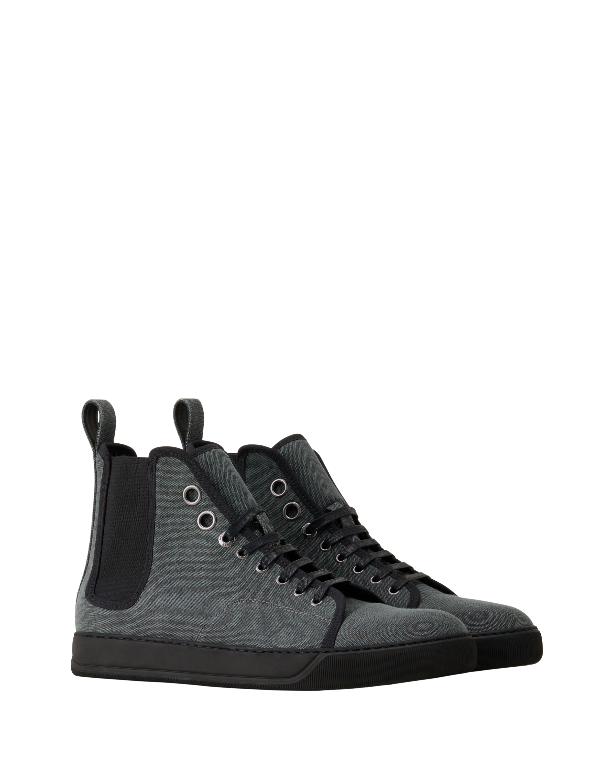 Lanvin Dbb1 High Top Canvas Sneakers, Alternate, color, Black/Anthracite