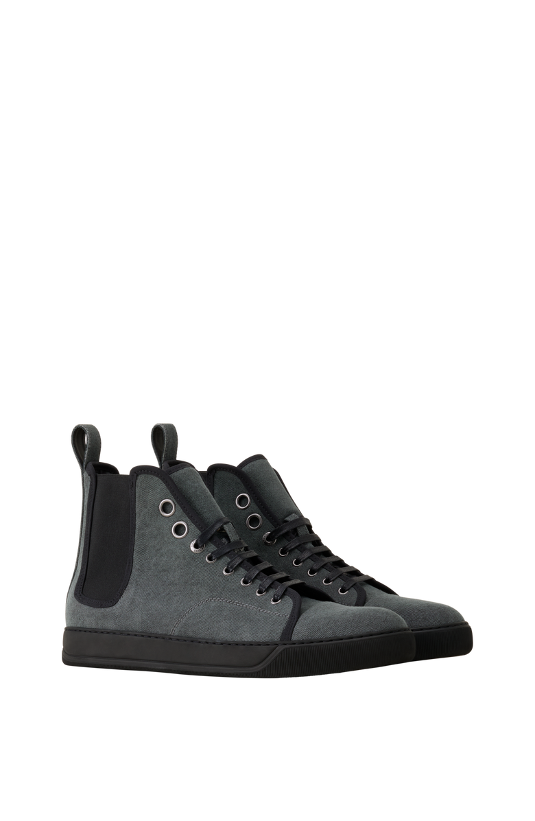 Lanvin Dbb1 High Top Canvas Sneakers, Alternate, color, Black/Anthracite