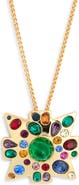 Kenneth Jay Lane Multi Stone Pendant Necklace