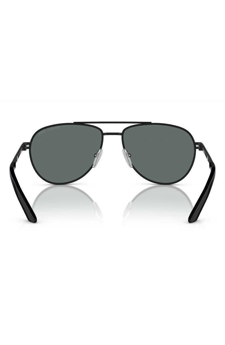 Prada 60mm Polarized Pilot Sunglasses, Alternate, color, Matte Black