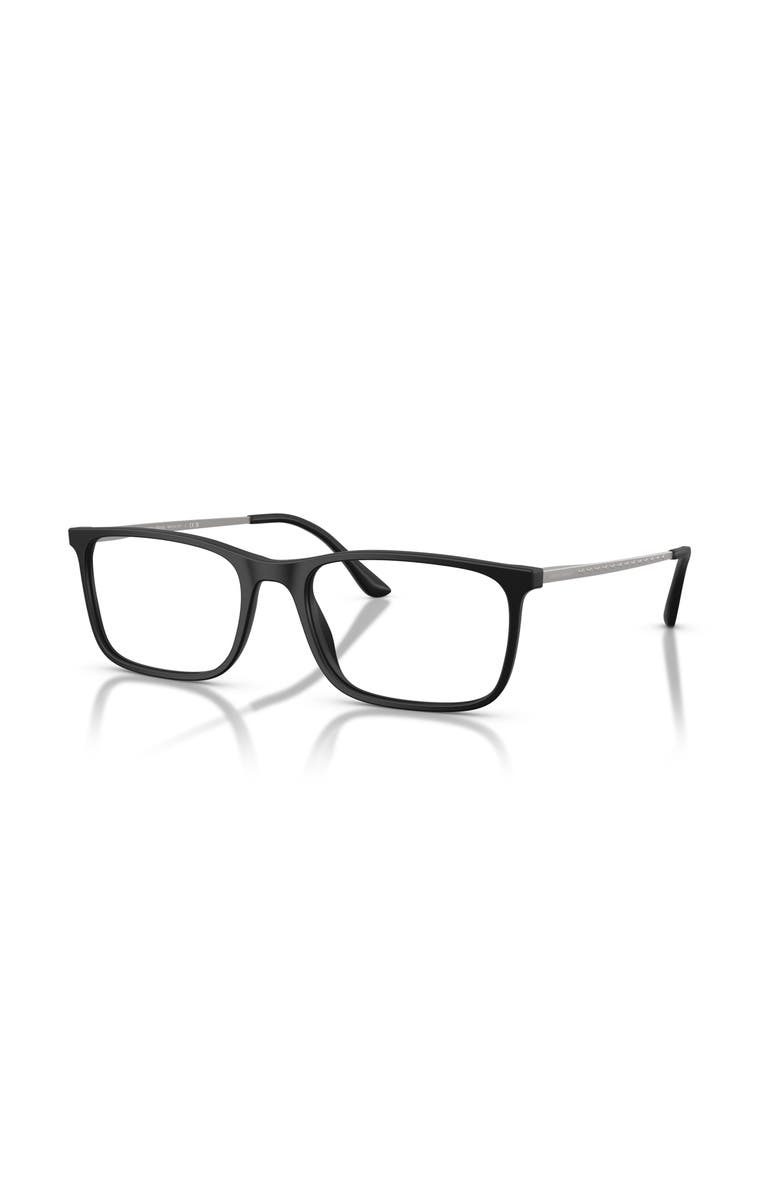 Giorgio Armani 57mm Rectangle optical glasses, Main, color, Black