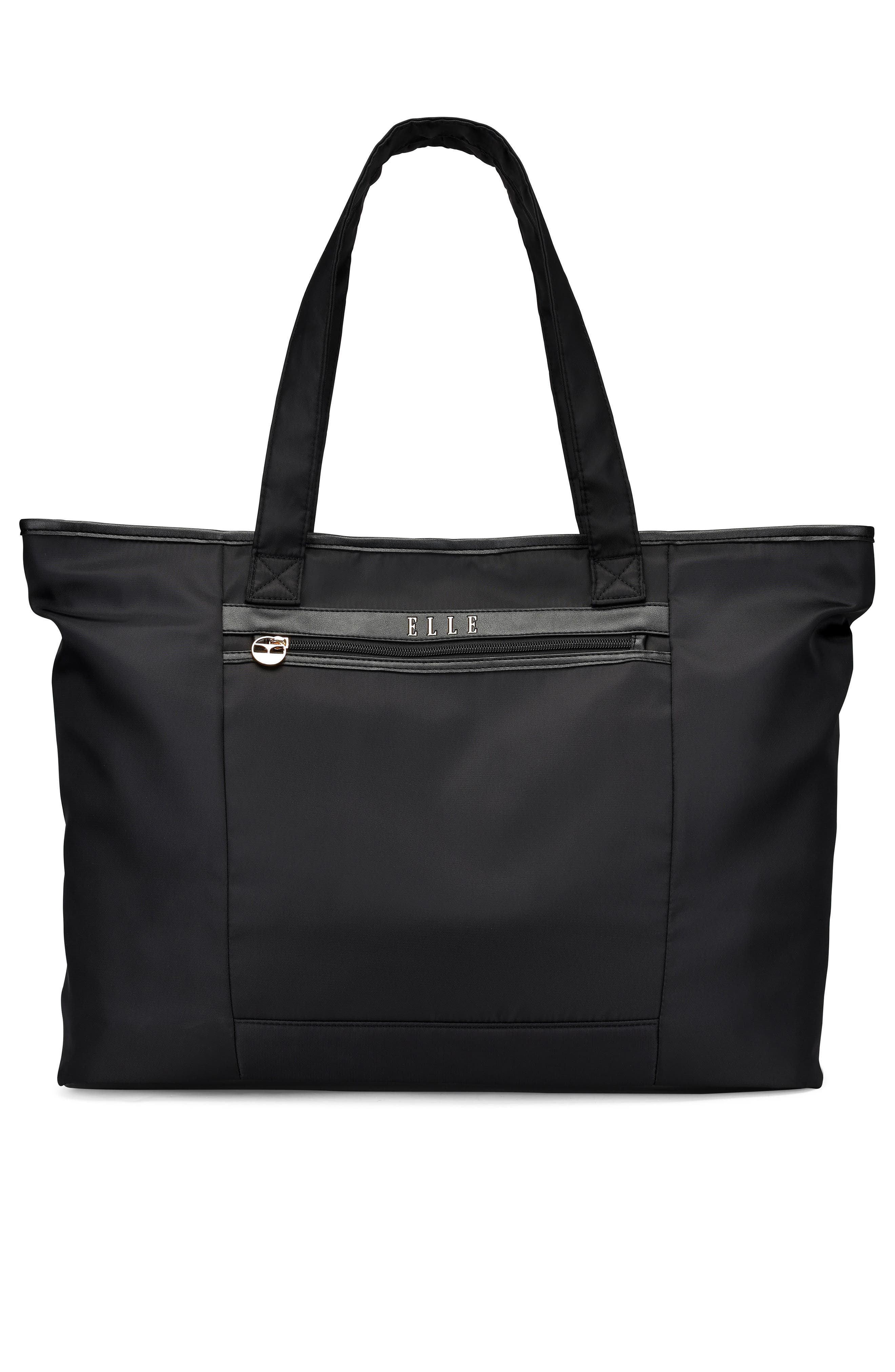 ELLE Rendezvous 38L Twill Weekender Duffel Bag, Main, color, Black