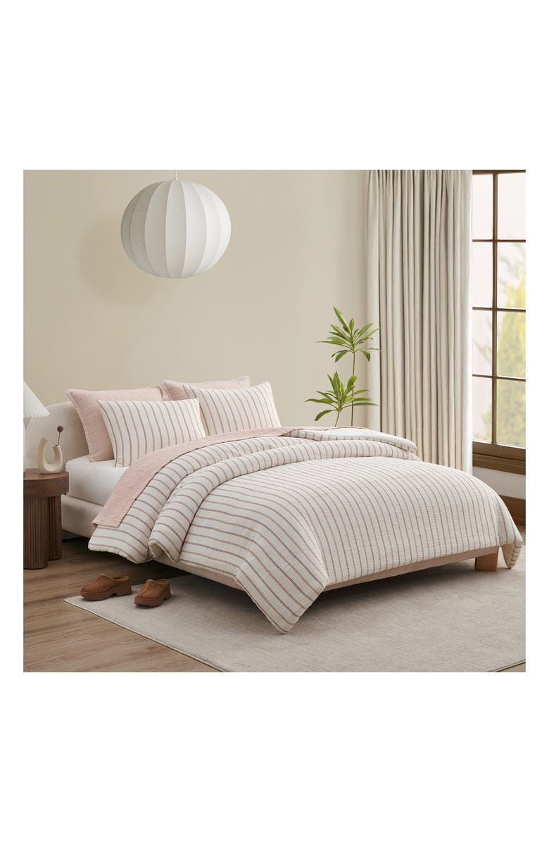 UGG<sup>®</sup> Alamitos Stripe Comforter & Shams Set, Alternate, color, White/ Himalayan Salt