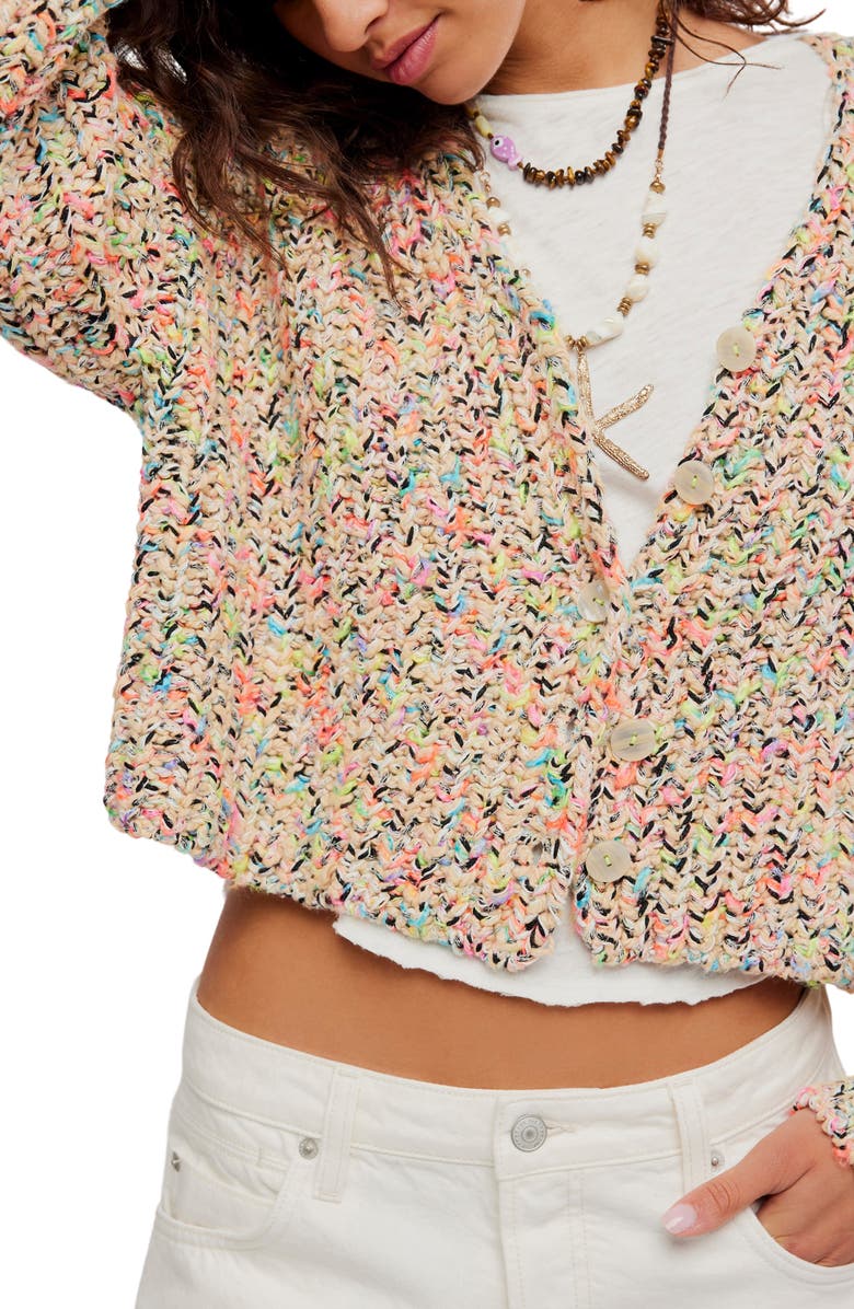 Free People Flea Market Crop Cardigan, Alternate, color, 