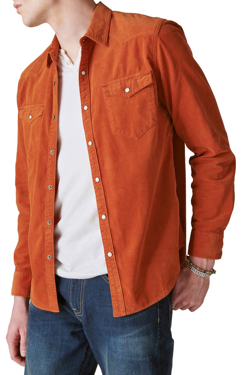 Lucky Brand Corduroy Western Snap-Up Shirt, Alternate, color, 