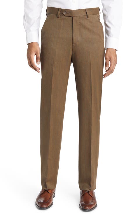 Flat Front Classic Fit Wool Gabardine Dress Pants
